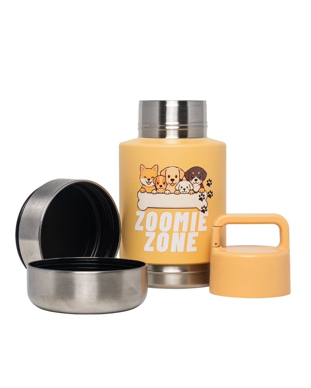 Zoomie Bottle Yellow - 3 in 1 Stainless Steel Flask