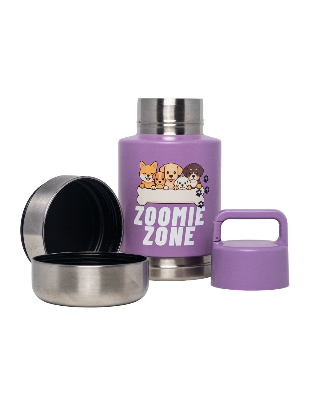 Zoomie Bottle Purple - 3 in 1 Stainless Steel Flask