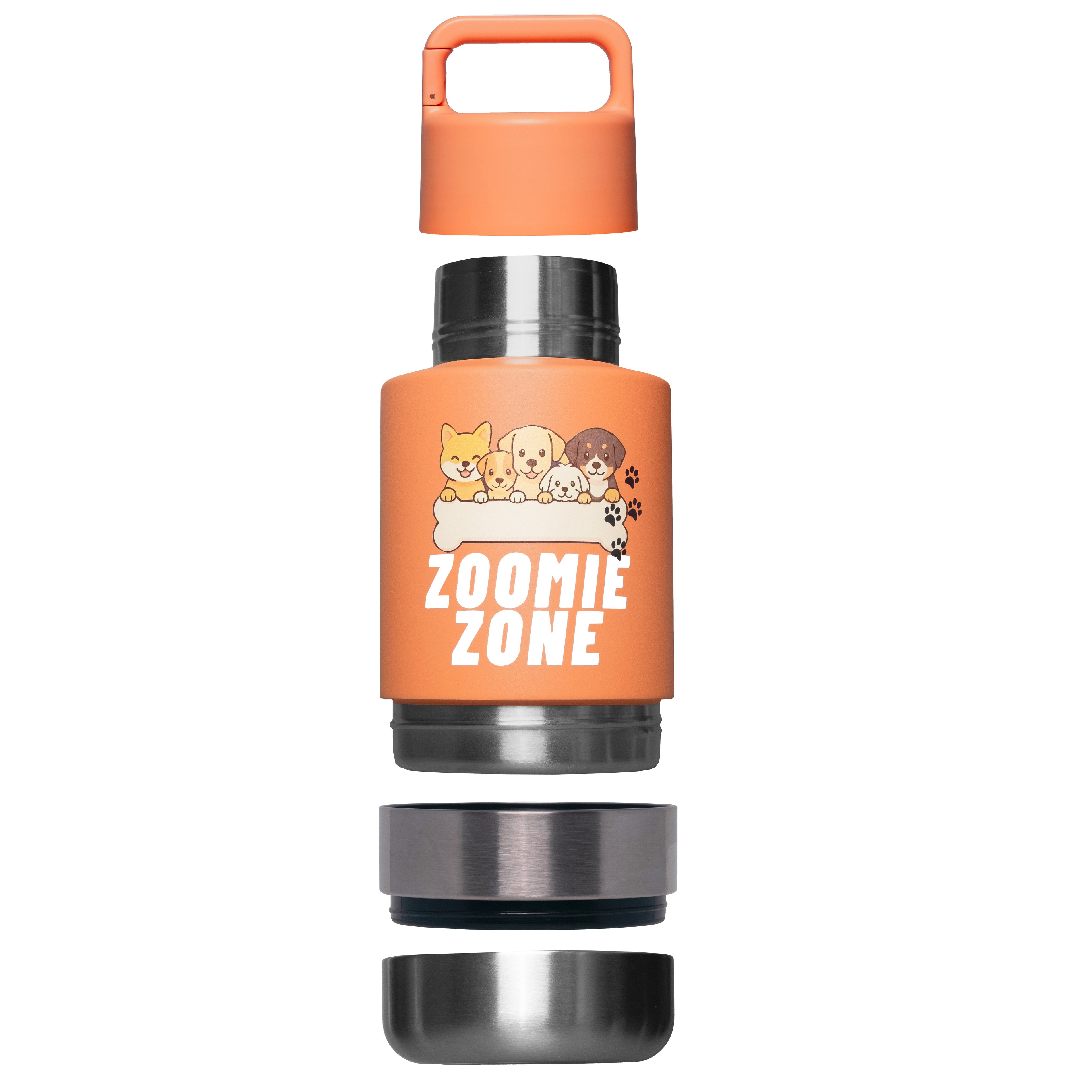 Zoomie Bottle Orange - 3 in 1 Stainless Steel Flask