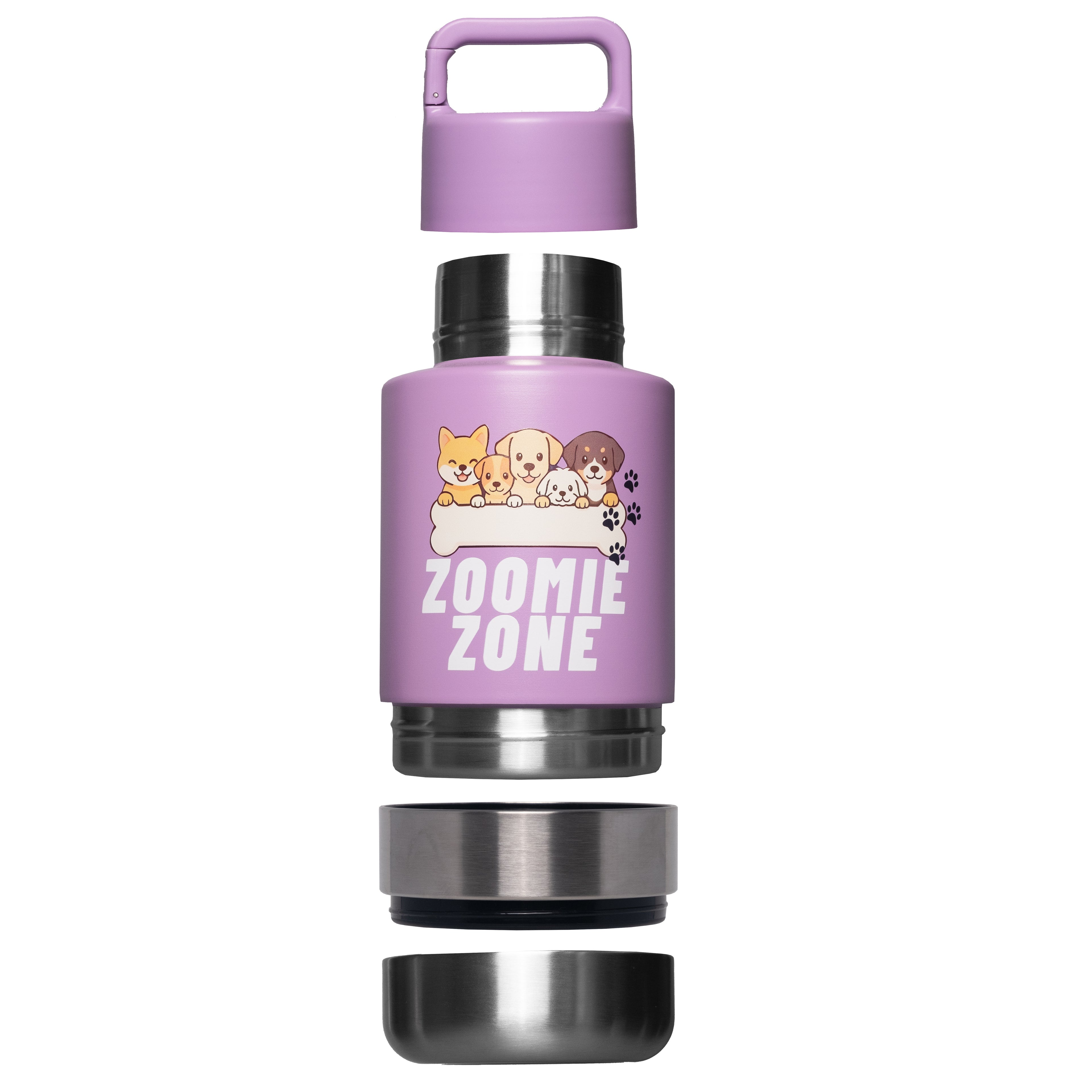 Zoomie Bottle Purple - 3 in 1 Stainless Steel Flask