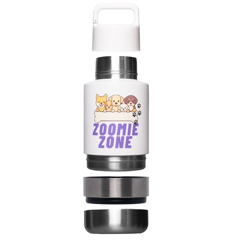 Zoomie Bottle White - 3 in 1 Stainless Steel Flask