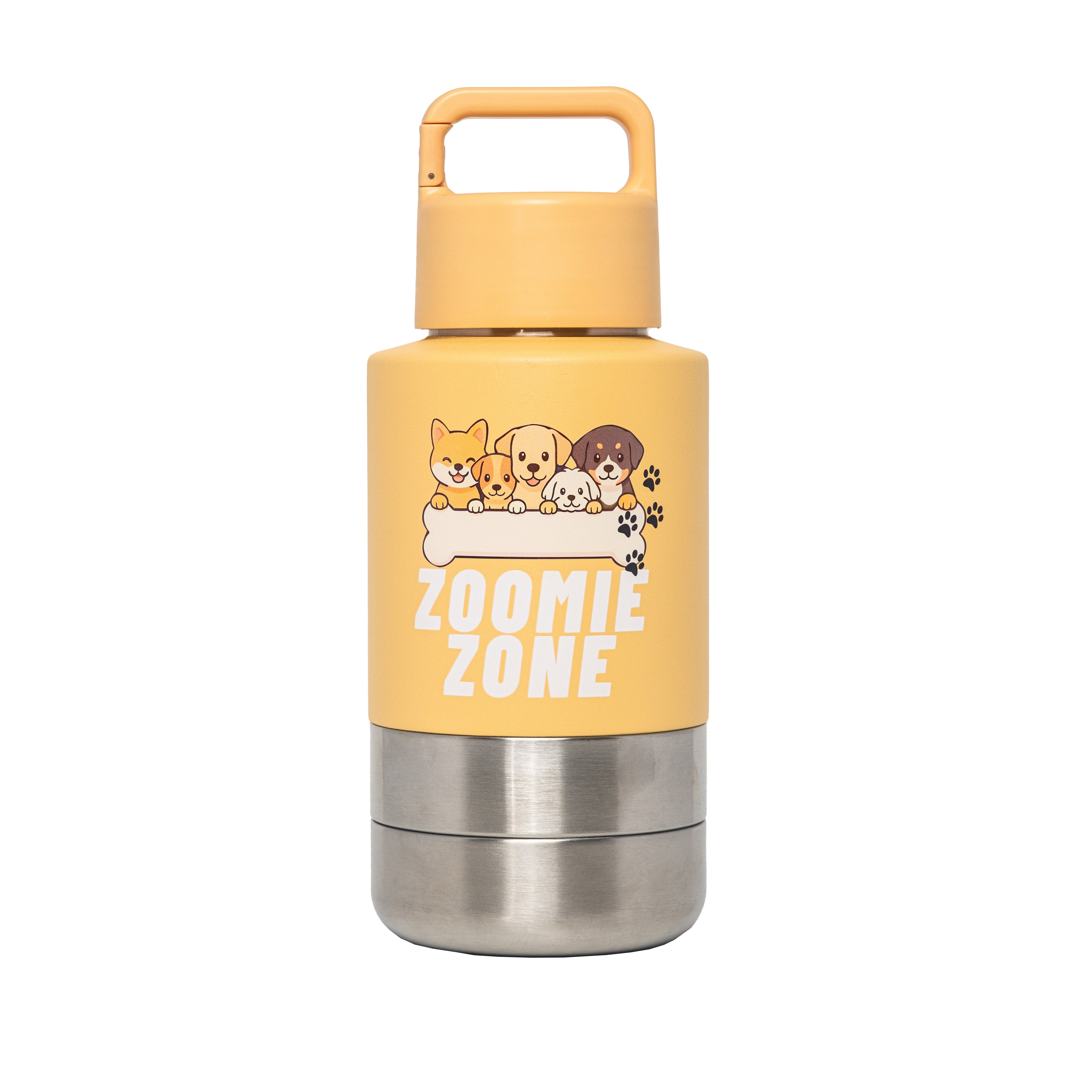 Zoomie Bottle Yellow - 3 in 1 Stainless Steel Flask