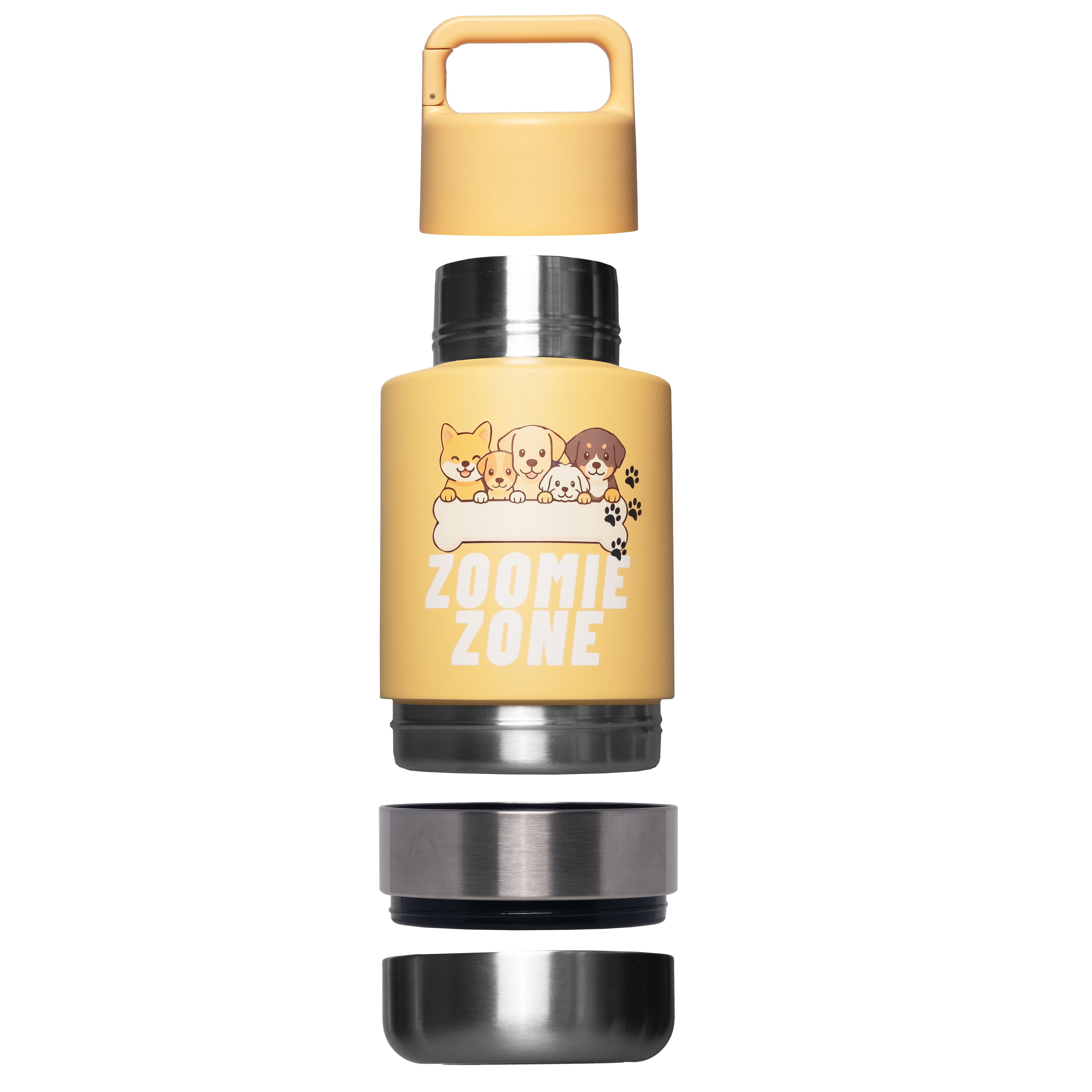 Zoomie Bottle Yellow - 3 in 1 Stainless Steel Flask